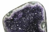 Deep Purple Amethyst Geode With Metal Stand #233907-1